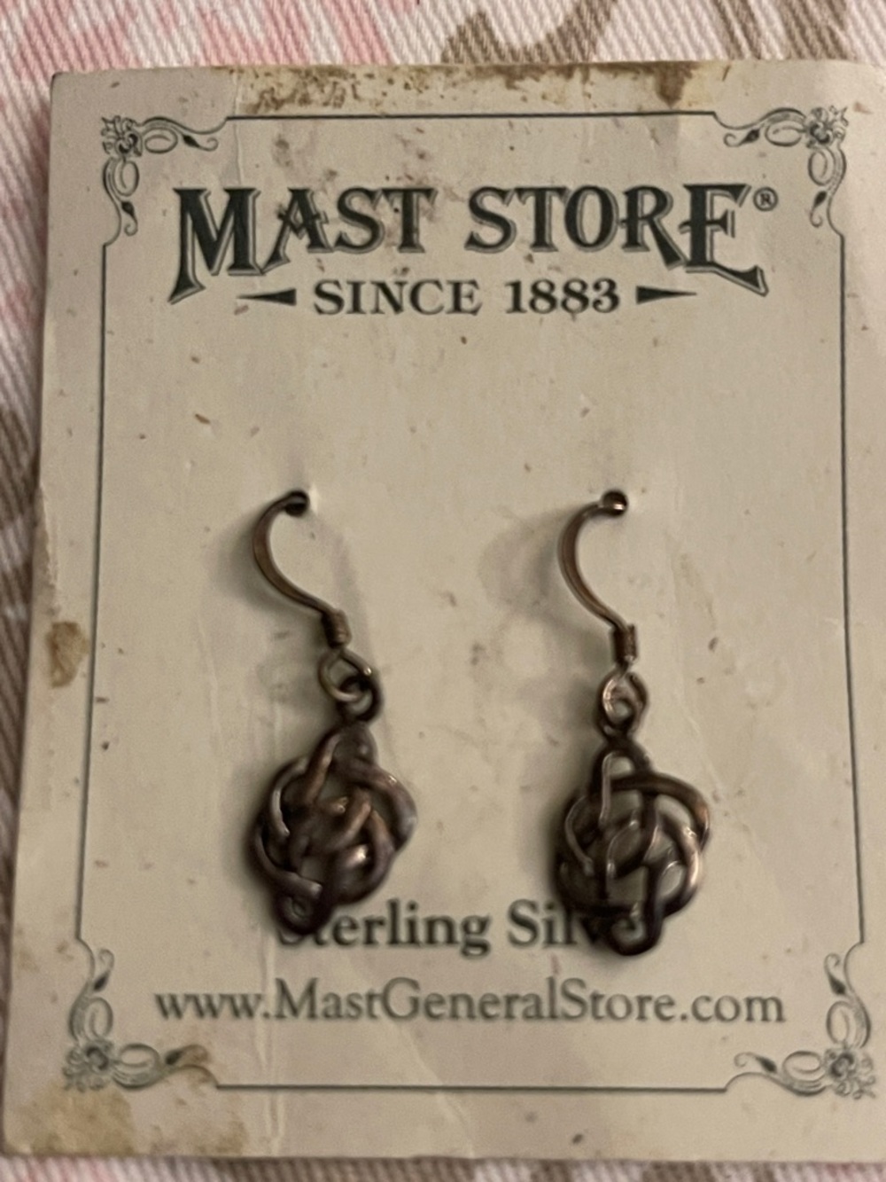 Sterling Silver Celtic Knot Drop Earrings - Antique Silver